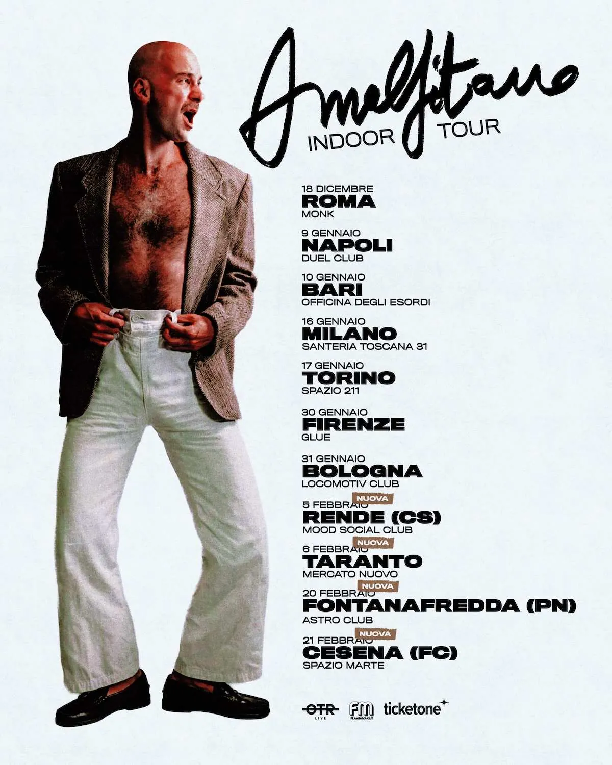 Amalfitano indoor tour: nuova musica live